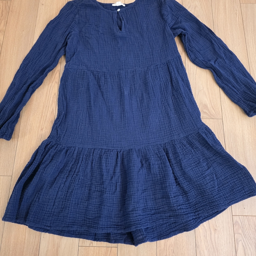 BeachLunchLounge Long Sleeve Cotton Gauze Mini Dress- M - Picture 6 of 11